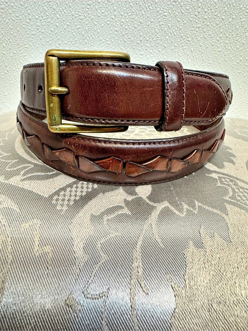 Vintage Fossil Mahogany Men's Belt Sz 40 (E76)